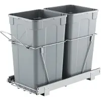Vevor Poubelle Coulissante sous Évier et sous Plan avec Grande Capacité de 2x24,85 L