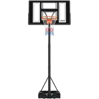 Vevor Pied de basket portable VEVOR, panier de basket réglable en hauteur de 1,35 à 3,05 m, panneau de basket réglable avec filet en nylon & roulettes, kit backboard portable pour terrasses bord de piscine