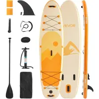 Vevor Stand Up Paddle Board gonflable (335,2 x 83,8 x 15,2 cm) Paddleboard, set complet avec pompe pagaie aileron sac à dos, sangle de cheville, pont antidérapant pour adolescents et adultes