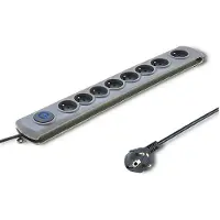 Qoltec 50167 parafoudre Gris 8 prise(s) AC 230 V 1,8 m
