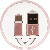Richmond & Finch Enrouleur de Cble Type-C vers USB, Marbre Rose