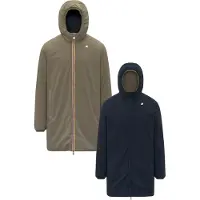 K-way - Veste mi-longue réversible et isolante - Jacob St Warm Double Green Army Blue Depth - Taille M - Kaki