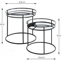 Haku Ensemble de tables d'appoint | Ø42 cm x 52 cm | Noir