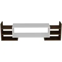 Skye Decor , Sema - White, Walnut, Unité de télévision, blanc, 100 % PANNEAUX DE SPANCE REVÊTUES DE MÉLAMINE, 115 x 29,6 x 38,2 cm
