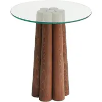 Skye Decor , Pianeta, table basse, noyer, 100 % BOIS DE FER MASSIF, 45 x 50 x 50 cm
