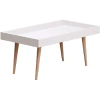 Skye Decor , Cross, table basse, blanche, 100 % PANNEAUX DE PARTICULES MÉLAMINÉS, 80 x 45 x 48,8 cm