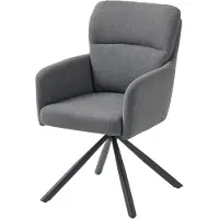 HOMCOM Chaise de salle à manger pivotante à 360°, avec revêtement en lin, ergonomique