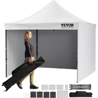 OEM Tonnelle Pop-up 304,8x304,8 cm Tente Tonnelle Jardin Parois Latérales Amovibles Sac à Roulettes Résistant aux UV Imperméable Tente Gazebo Portable pour Plein Air