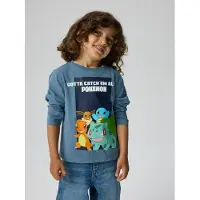 Name it T-Shirt 'NMMSouth Pokemon' saphir / aqua / orange / blanc