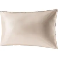 Ailoria BEAUTY SLEEP Housse d'oreiller en soie à fermeture éclair (65x100) (beige) (Taie d’oreiller, 100 x 65 cm)