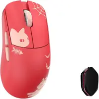 WLMouse Ying - Red Cat (Omron Optical) Wireless 8K Magnesium Mouse (Sans fil), Souris, Rouge