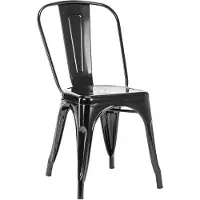 Duhome Chaise de cuisine en métal chaise de salle à manger chaise en noir