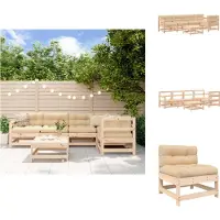 vidaXL Ensemble salon de jardin 6 pièces avec coussins bois massif - Ensembles de meubles de jardin