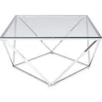 Kare Table basse Design Cristallo, argentée, 45x80x80 cm