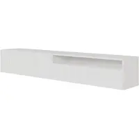 Selsey VELDIO - Meuble TV suspendu avec plateau ouvert, blanc 175 cm