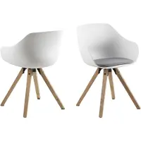 AC Design Chaise de salle à manger Tippi - blanc/décor en chêne