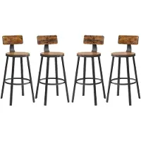 Vasagle Tabourets De Bar, Tabourets De Cuisine, Set De 2 Chaises De Bar À Dossier Haut, Structure En Acier, Hauteur D'assise 73 Cm, Assemblage Facile