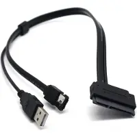 Akasa - Câble eSATA - Serial ATA 150/300/600 - eSATA, USB (alimentation uniquement) pour combo SATA (F) - noir