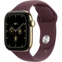 Apple Watch Series 12 GPS + Cellular 42 mm Boîtier en titane Radiant Gold avec Sport Band Burgundy - S/M