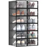 Songmics Boîtes de rangement Yaramis | 18 exemplaires | 23 x 33,5 x 14 | Transparent
