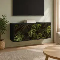 Prolenta Meuble TV mural exclusif, modèle ELBURG, dimensions : 102 x 33 x 40 cm, fabriqué en panneaux de particules