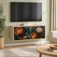 Prolenta Meuble TV mural exclusif LOCHEM, dimensions : 102 x 33 x 40 cm, finition chêne Sonoma