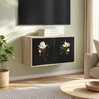 Prolenta Meuble TV mural exclusif, modèle BREMEN, dimensions : 69 x 33 x 40 cm, finition chêne Sonoma