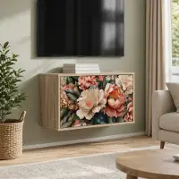 Prolenta Meuble TV mural exclusif BORNE, dimensions : 69 x 33 x 40 cm, finition chêne Sonoma