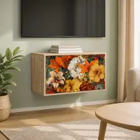 Prolenta Meuble TV mural exclusif GENNEP, dimensions : 69 x 33 x 40 cm, finition chêne Sonoma