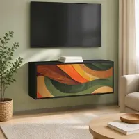 Prolenta Meuble TV mural exclusif - BONN, 102 x 33 x 40 cm, fabriqué en panneaux de particules