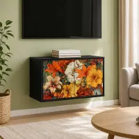 Prolenta Meuble TV mural exclusif GENNEP, dimensions : 69 x 33 x 40 cm, fabriqué en panneaux de particules