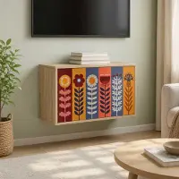 Prolenta Meuble TV mural exclusif ESSEN, dimensions : 69 x 33 x 40 cm, finition chêne Sonoma