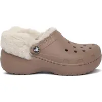 Crocs Sabots Cls Platfm Lined Fuzz Strap Cg femmes - Beige - 39 / 40