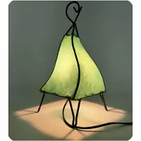 SIMANDRA Lampe orientale Lampe henné marocain en cuir Lampe de table Lampadaire Mellah unicolore 35-38 cm, vert