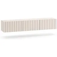 Selsey Derriva - Meuble TV suspendu avec façades striées, beige clair, 170 cm