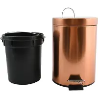 MSV Seau à cosmétique "Hans" Poubelle à pédale Poubelle - 3 litres - avec seau intérieur amovible - cuivre