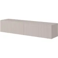 Selsey VELDIO - Meuble TV 140 cm gris-beige avec façade fraisée