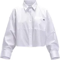 Calvin Klein Jeans Chemisier 'Monogram Cropped' blanc