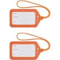 Hama Porte-étiquette à bagages, 9 x 5 cm, ensemble 2 pièces, orange, Accessoires de voyage, Orange
