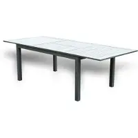 HOME DELUXE - Table de jardin extensible - CASA - Structure et plateau en aluminium, env. 160 (240) x 100 x 74 cm - accessoires inclus I Mobilier de jardin Table extensible Ensemble pour balcon