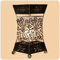 SIMANDRA Lampe d'ambiance Lampadaire | Xenia | lampe de table asiatique avec motif de soleil