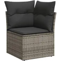 vidaXL Ensemble de 10 canapés de jardin avec coussins gris clair Poly rotin