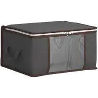 vidaXL Boîte de rangement avec fenêtre latérale transparente, anthracite