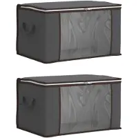vidaXL : Boîtes de rangement avec fenêtre transparente sur le côté, lot de 2, 61,6 litres
