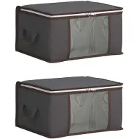 vidaXL : Boîtes de rangement avec fenêtre transparente sur le côté, lot de 2, 37,5 L