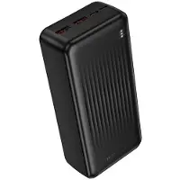 Borofone Powerbank 30000mAh BJ80B Clever - 2xUSB + Typ C - QC 3.0 22,5W PD 20W schwarz (30000 mAh, 22.50 W, 111 Wh), Chargeur de secours, Noir