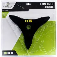 Generique Lame Acier 3 Dents Professionnelle Pour Débroussailleuse, Dimensions Coupe: 255mm, Alésage: 25,4mm, Ep: 3,0mm. (sous Coque).