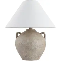 HOME DELUXE Grande lampe de table aspect pierre RITA - Blanc | Lampe de table Lampe de bureau Lampe de chevet