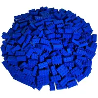 LEGO : 100 briques de mur, bleu, 2x4