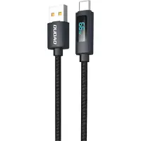 Dudao Câble de chargement L7T USB-A/USB-C 66W avec écran LED - 1m Noir KP41409